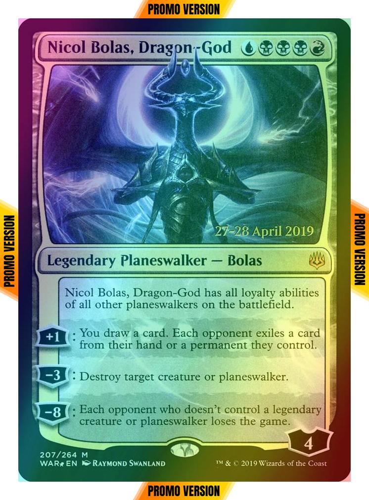 Nicol Bolas, Dragon-God [Prerelease] [207s] [War of the Spark Promos] [Foil]