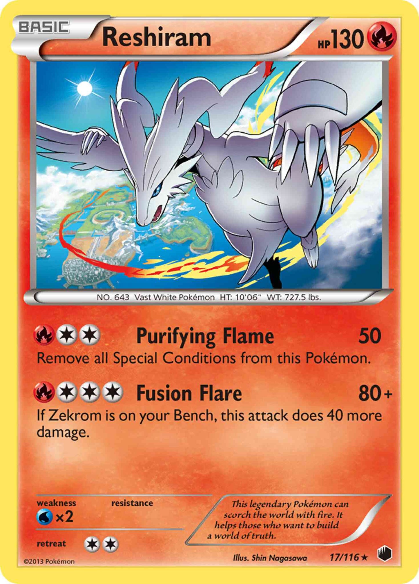 Reshiram - 17/116 - Rare Holo [bw9-17] [Holo]