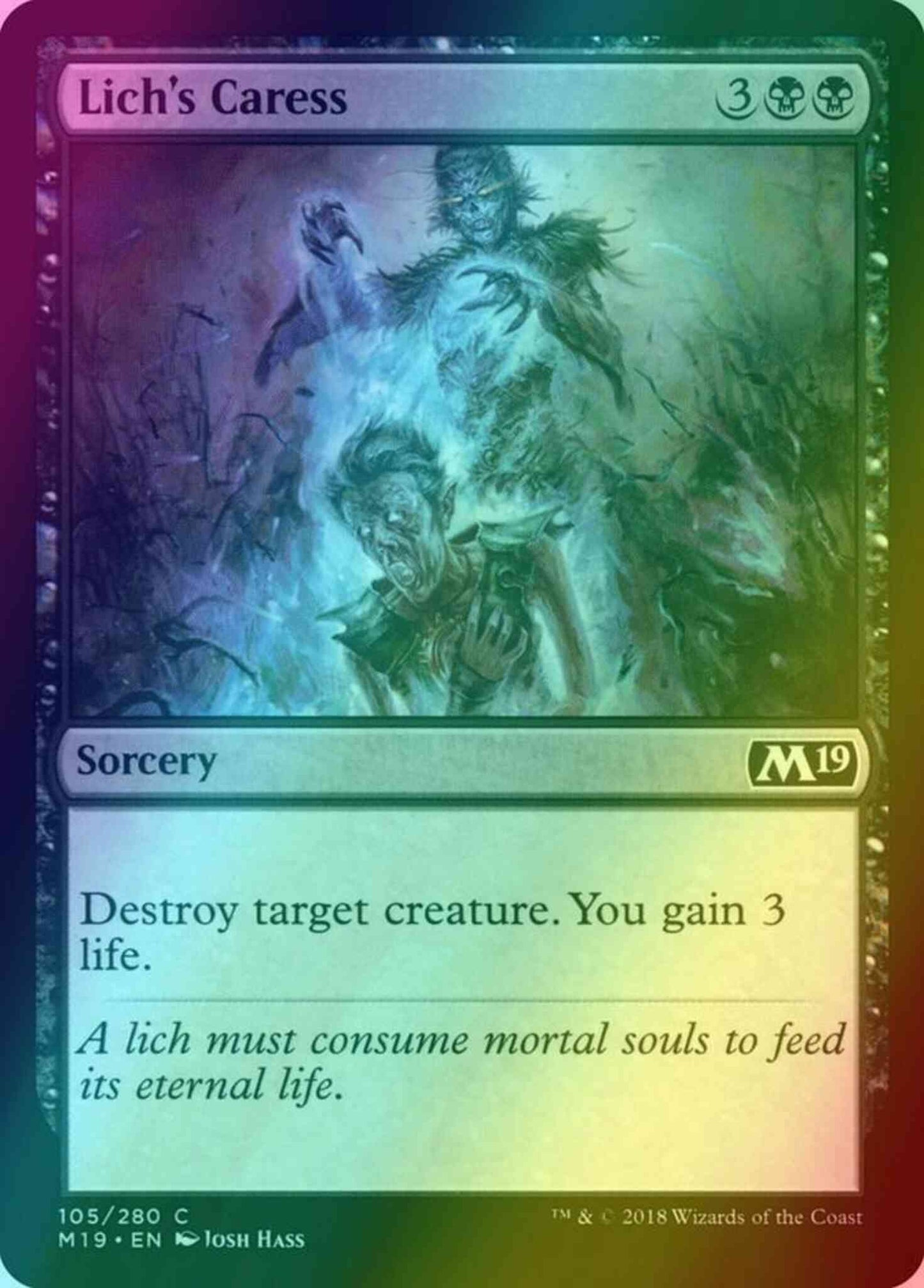 Lich's Caress [105] [Core Set 2019] [Foil]
