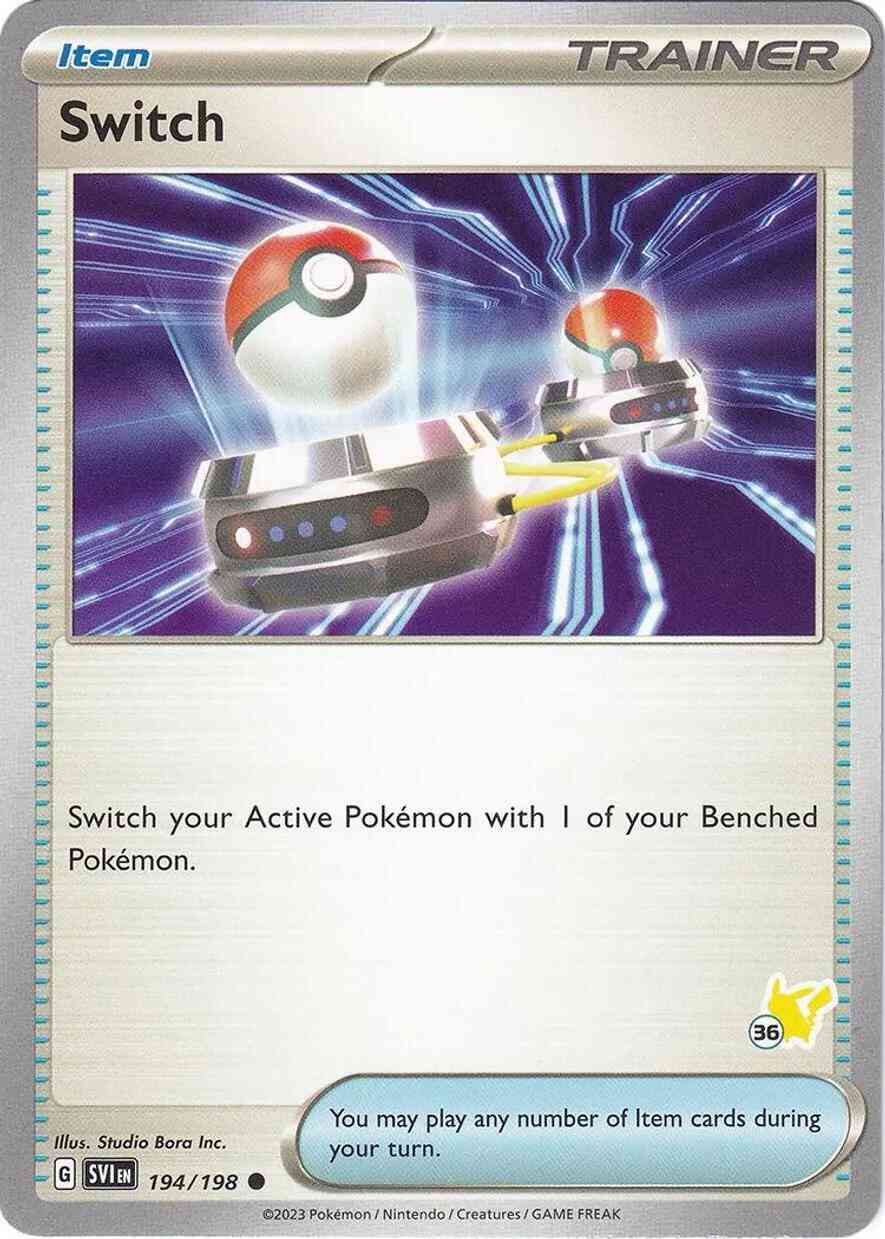 Switch - 194/198 - Common - Pikachu Stamp [ba03-PIK36] [Non-Holo]