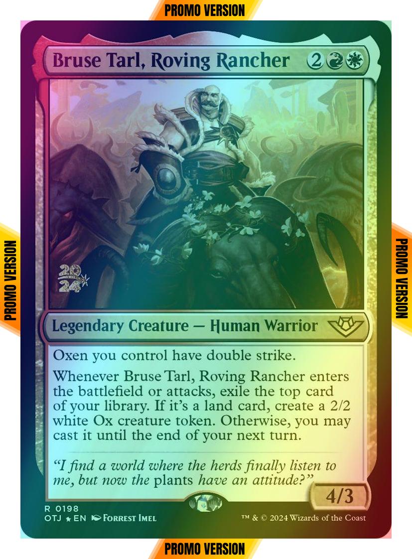 Bruse Tarl, Roving Rancher [198s] [Prerelease] [Outlaws of Thunder Junction: Promos] [Foil]