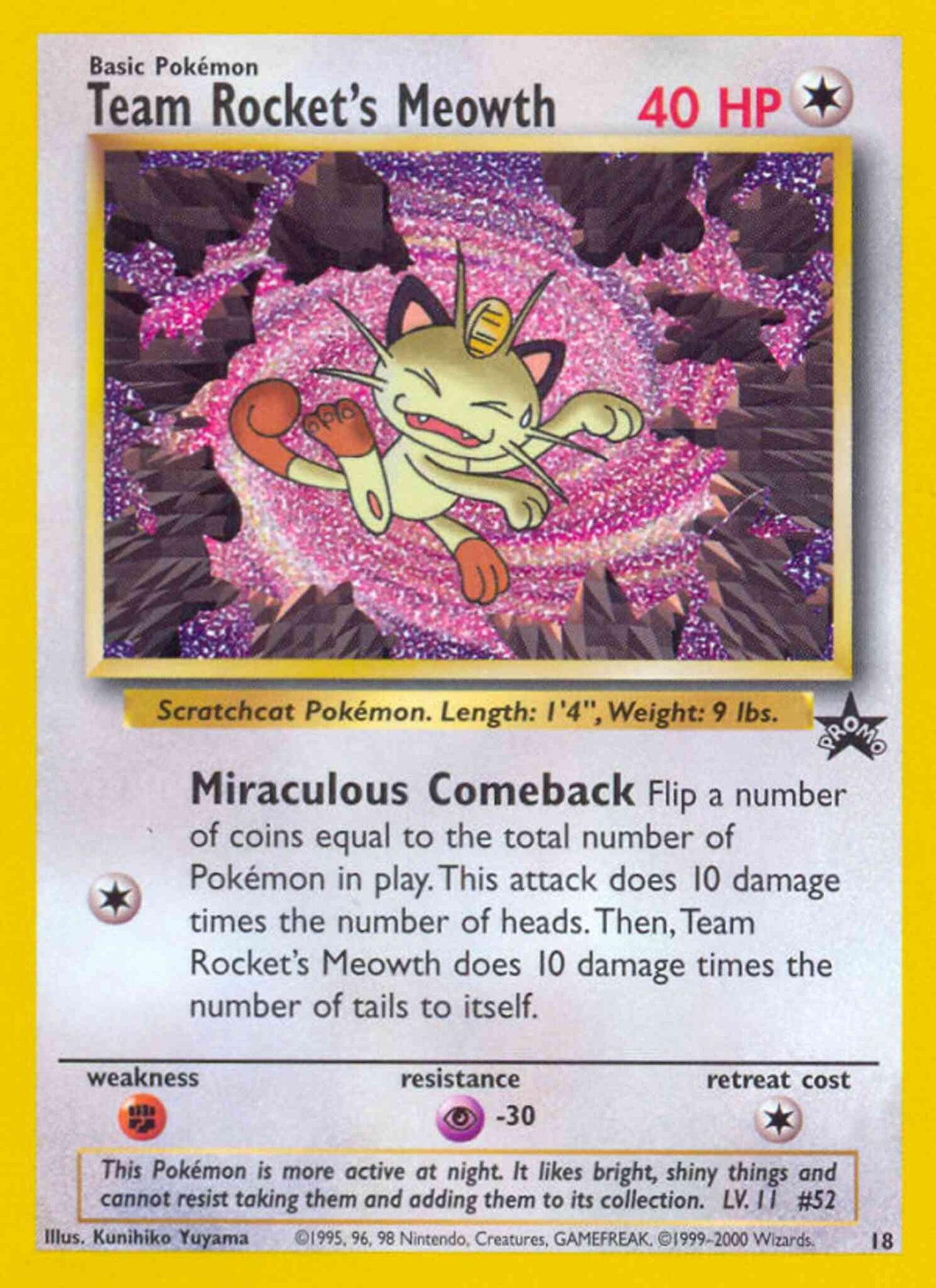 Team Rocket's Meowth - 18/53 - Promo [basep-18] [Non-Holo]