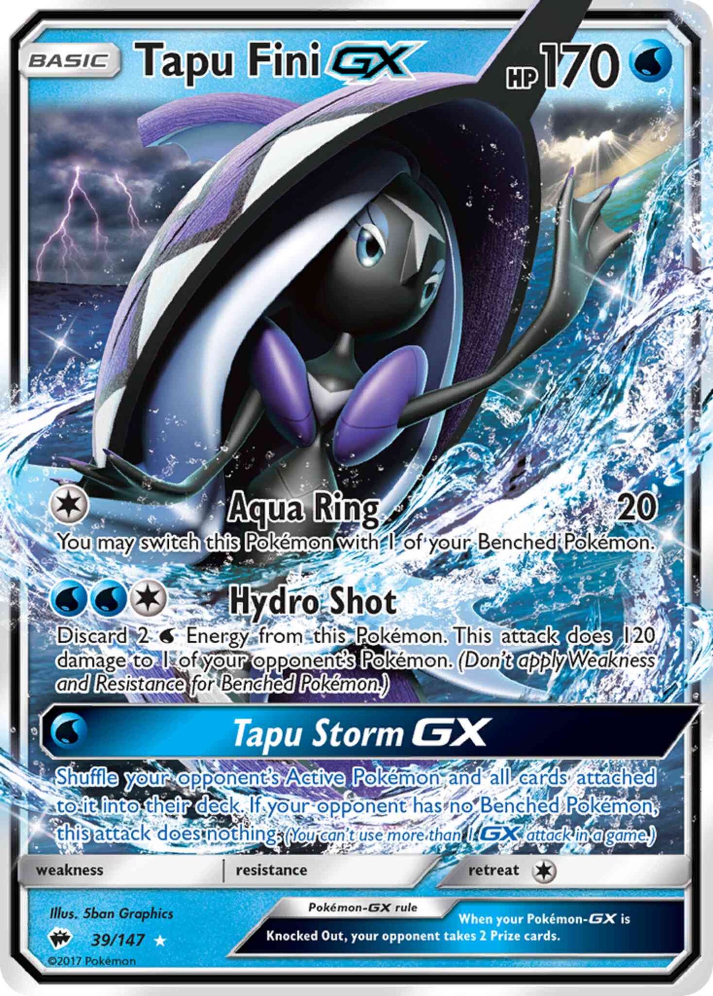 Tapu Fini-GX - 39/147 - Rare Holo GX [sm3-39] [Ultra]