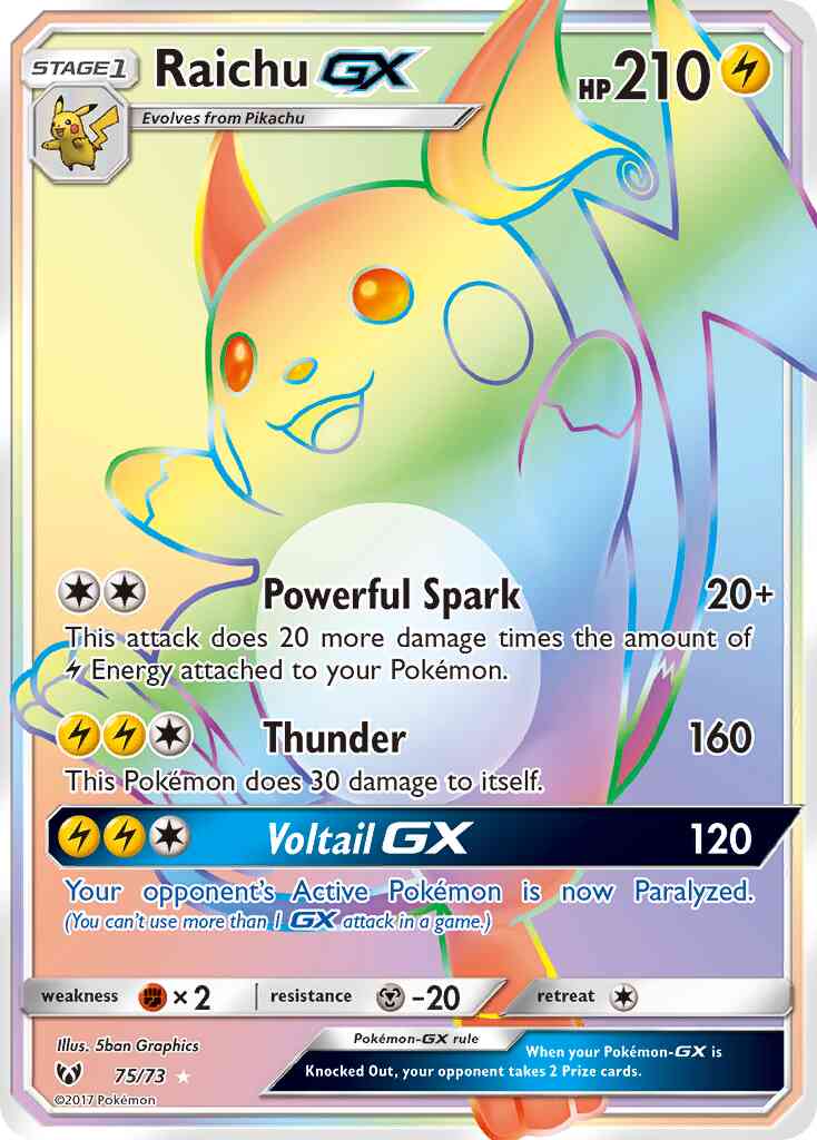 Raichu-GX - 75/73 - Rare Secret [sm35-75] [Secret]