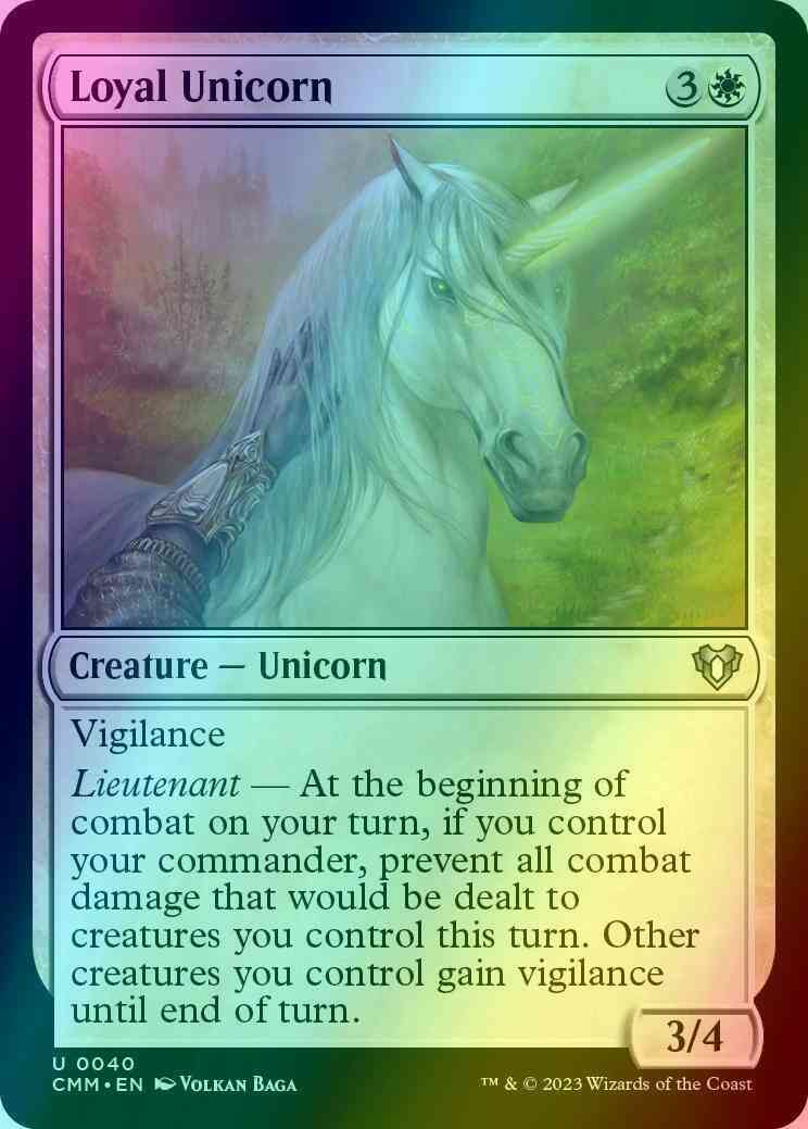 Loyal Unicorn [40] [Commander Masters] [Foil]