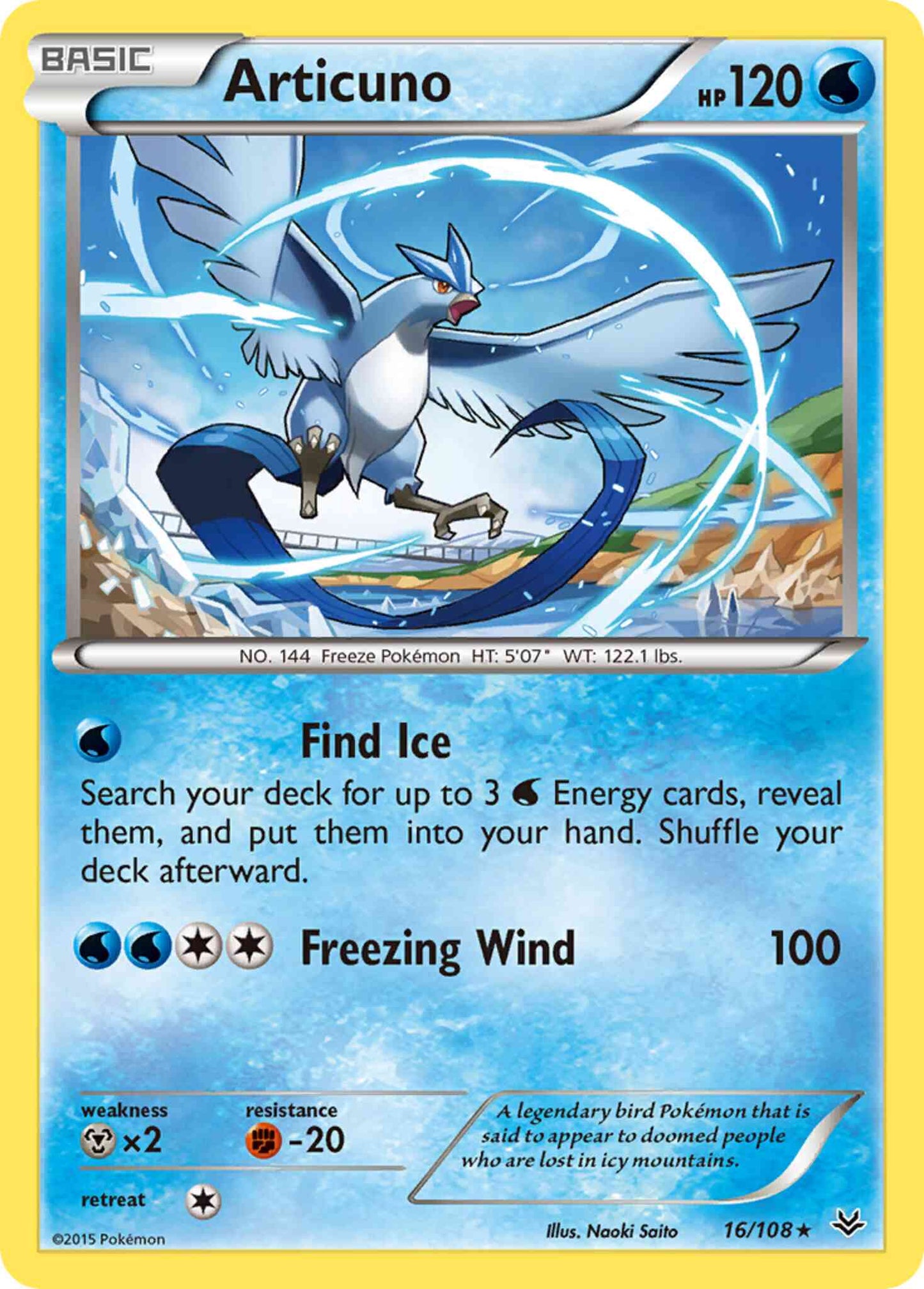 Articuno - 16/108 - Rare [xy6-16] [Non-Holo]