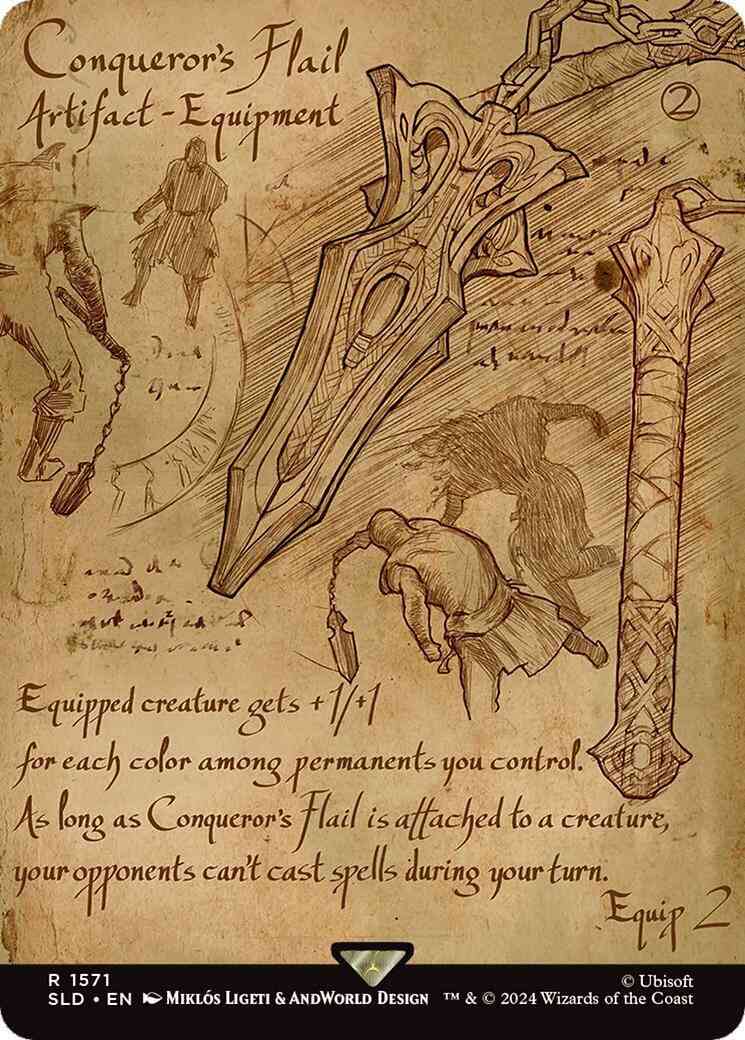 Conqueror's Flail [1571] [Borderless] [Da Vinci's Designs] [Secret Lair Drop] [Non-Foil]