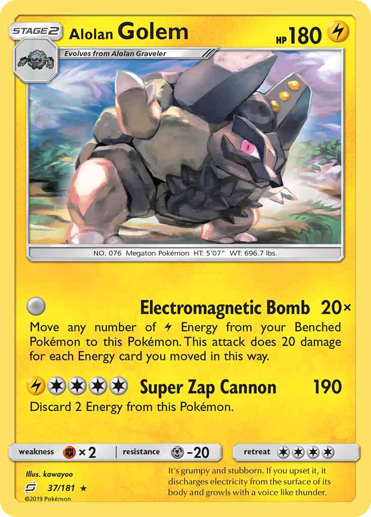 Alolan Golem - 37/181 - Rare [sm9-37] [Non-Holo]