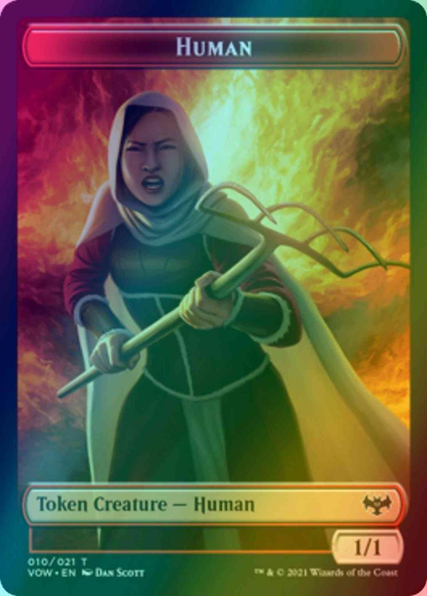 Human Token (10) // Wolf Token (11) [Innistrad: Crimson Vow: Tokens] [Foil]