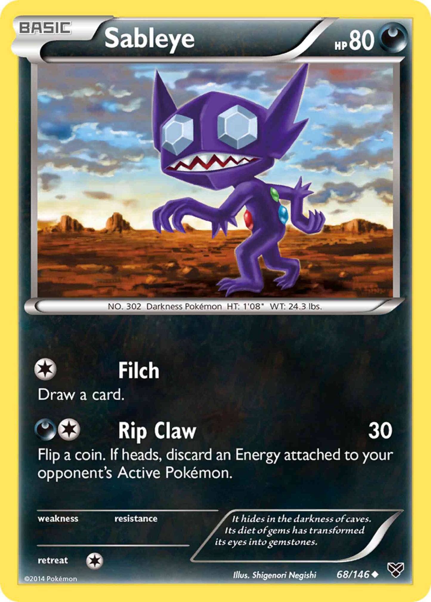 Sableye - 68/146 - Uncommon [xy1-68] [Non-Holo]