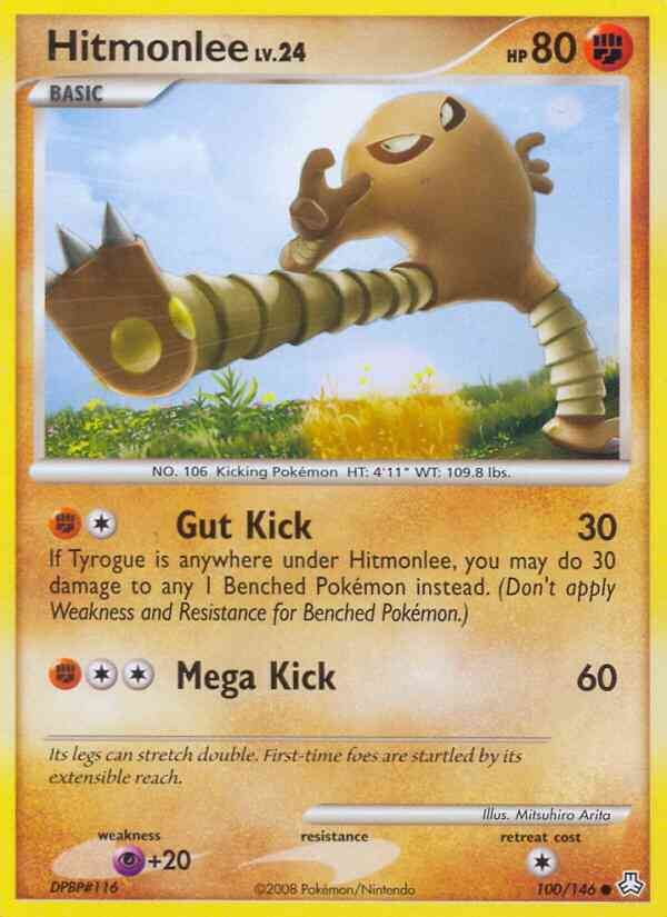 Hitmonlee - 100/146 - Common [dp6-100] [Reverse Holo]