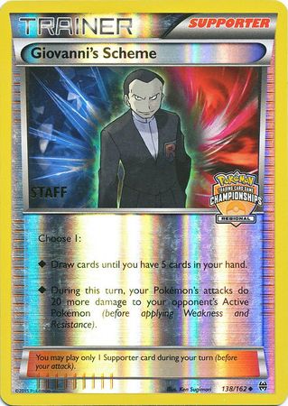 Giovanni's Scheme - 138/162 - Regional Championship Promo Staff [Reverse Holo]