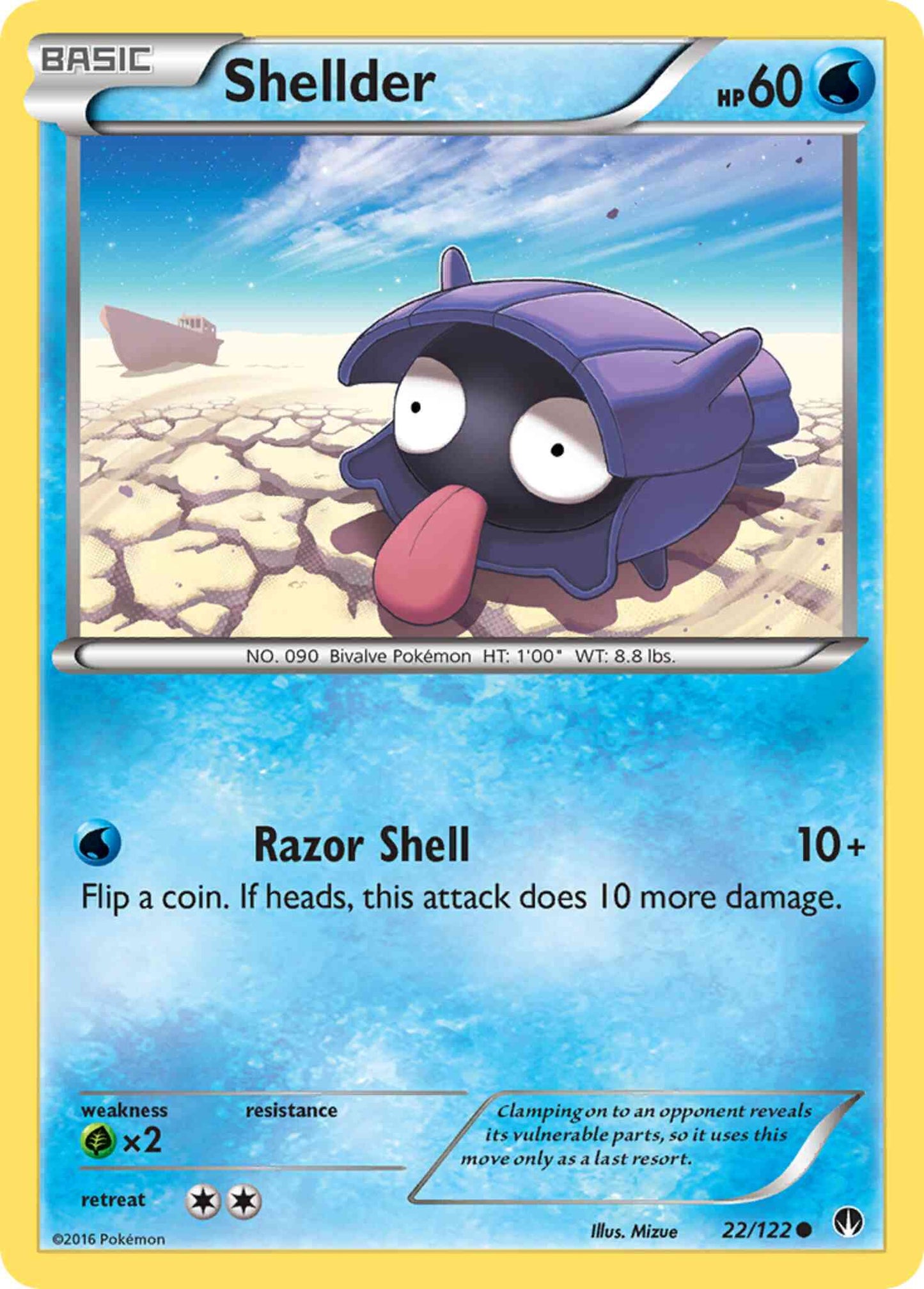 Shellder - 22/122 - Common [xy9-22] [Reverse Holo]