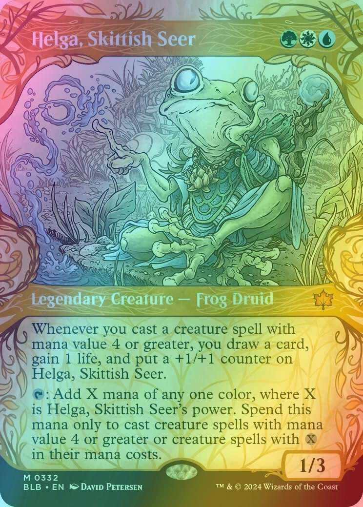 Helga, Skittish Seer [332] [Woodland Showcase] [Bloomburrow] [Foil]
