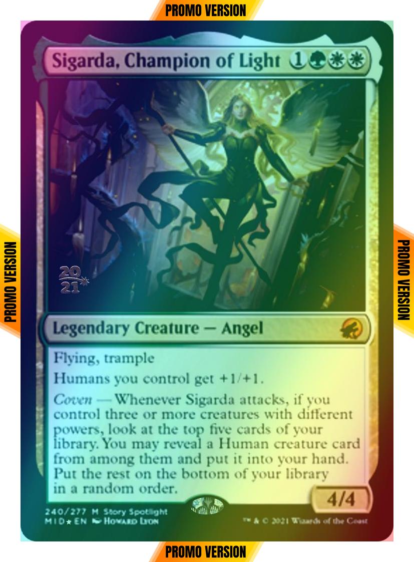 Sigarda, Champion of Light [Prerelease] [240s] [Innistrad: Midnight Hunt Promos] [Foil]