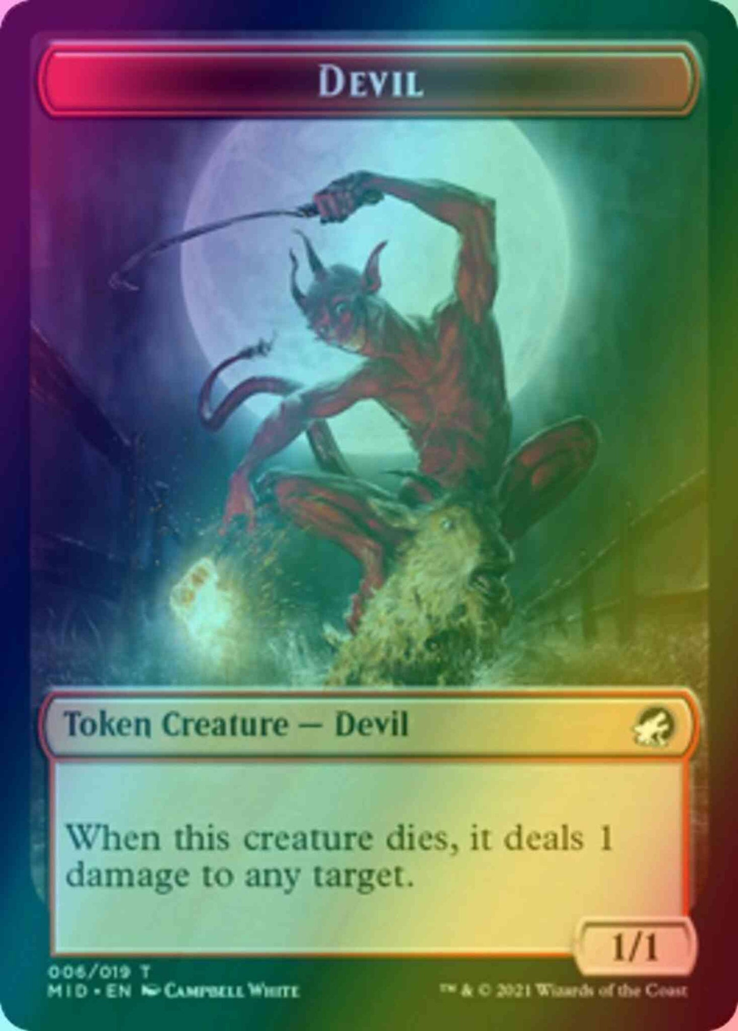 Devil Token (06) // Zombie Token (05) [Innistrad: Midnight Hunt: Tokens] [Foil]