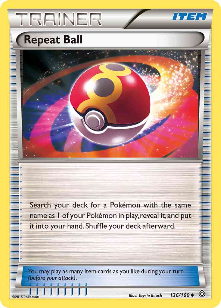 Repeat Ball - 136/160 - Uncommon [xy5-136] [Reverse Holo]