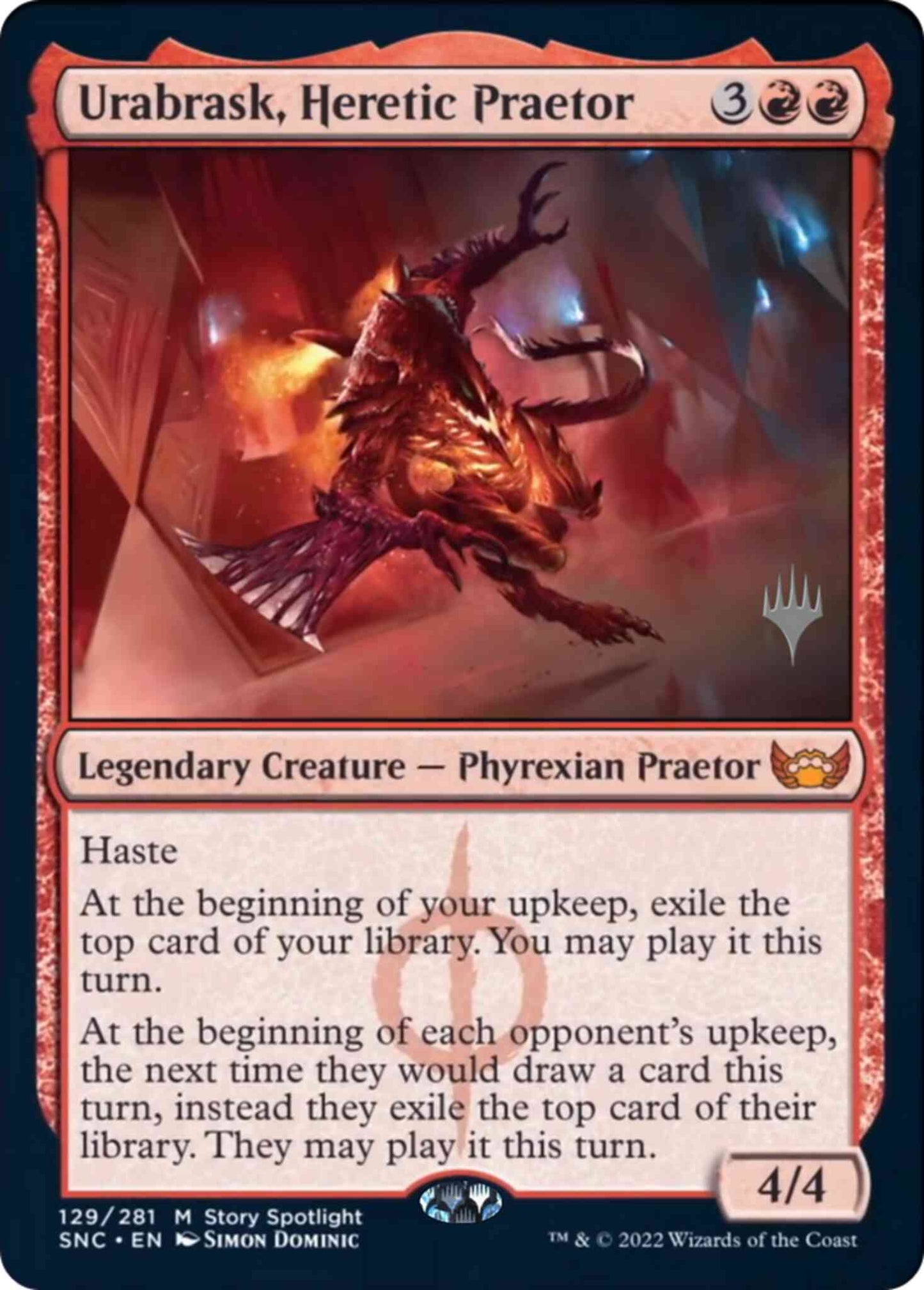 Urabrask, Heretic Praetor [Promo Pack] [129p] [Streets of New Capenna: Promos] [Non-Foil]