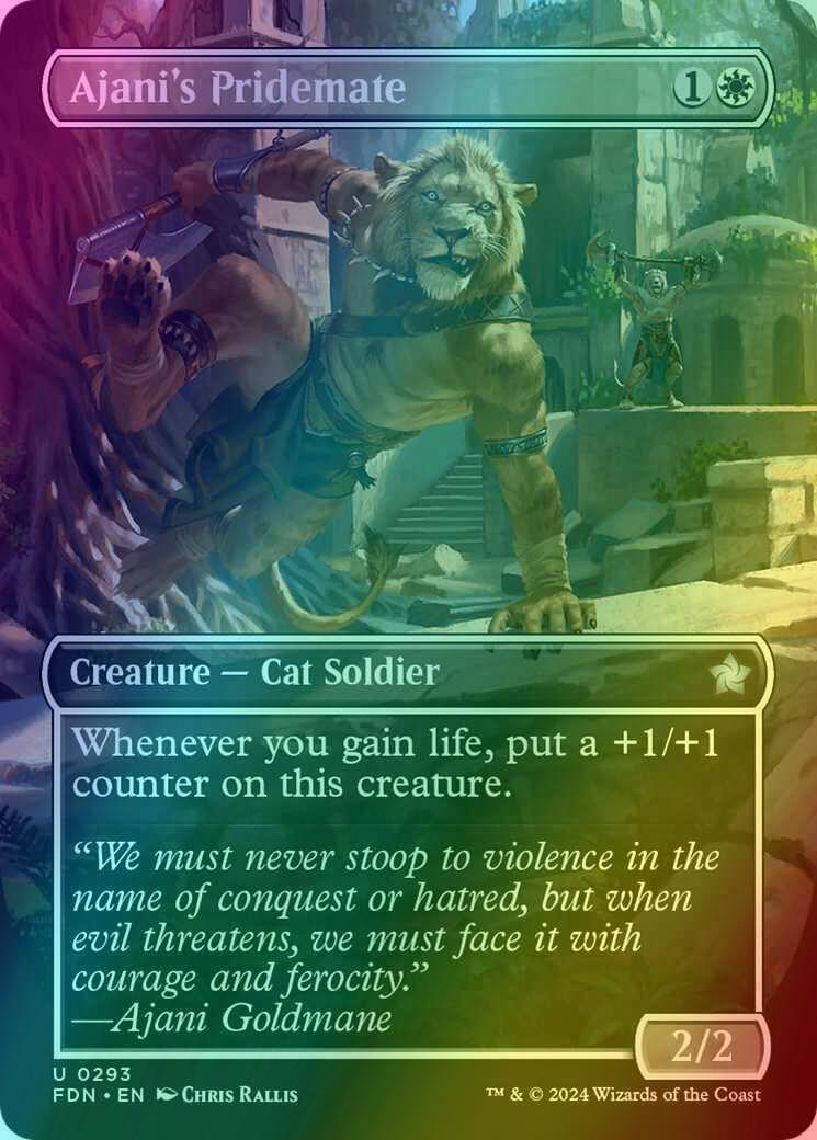 Ajani's Pridemate [293] [Borderless] [Foundations] [Foil]
