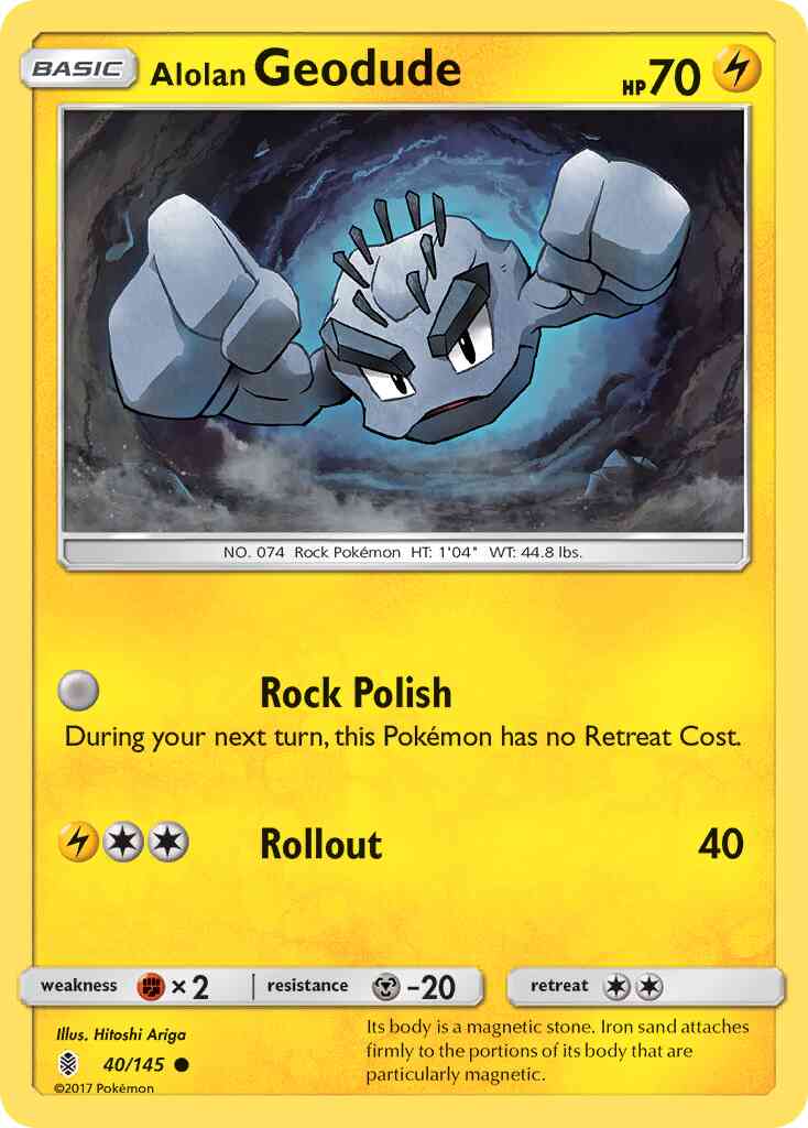 Alolan Geodude - 40/145 - Common [sm2-40] [Reverse Holo]