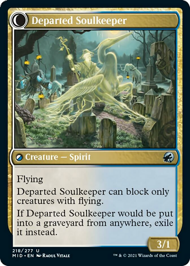 Devoted Grafkeeper // Departed Soulkeeper [218] [Innistrad: Midnight Hunt] [Non-Foil]