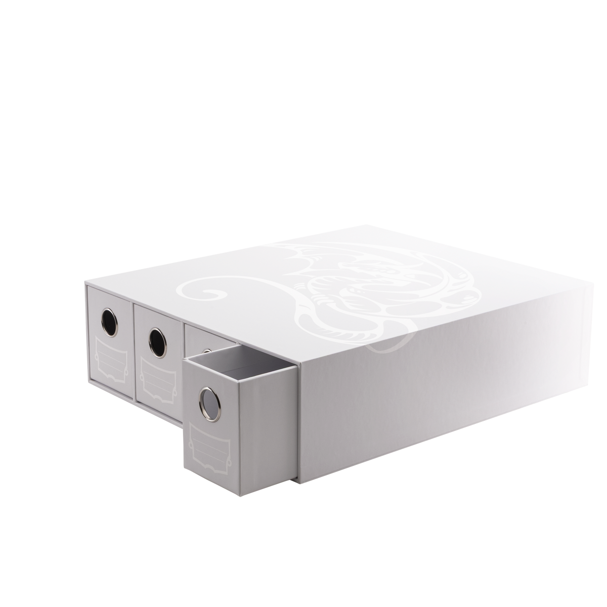 Dragon Shield Fortress Card Drawers - Horizontal 4 Row - 2480+ - White