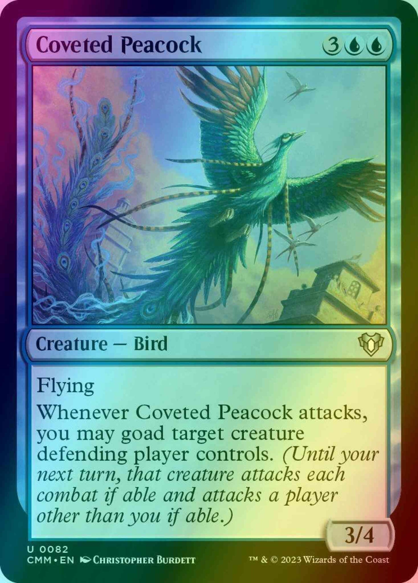 Coveted Peacock [82] [Commander Masters] [Foil]
