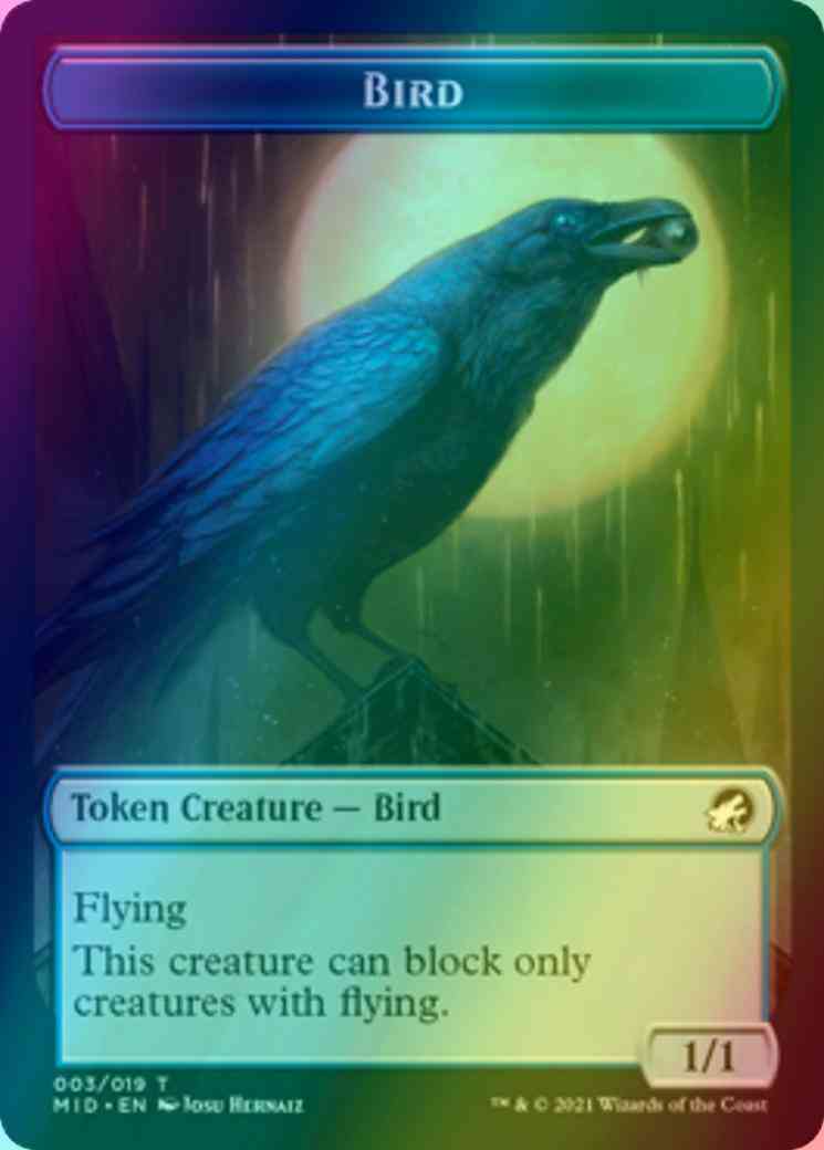 Bird Token (03) // Zombie Token (05) [Innistrad: Midnight Hunt: Tokens] [Foil]