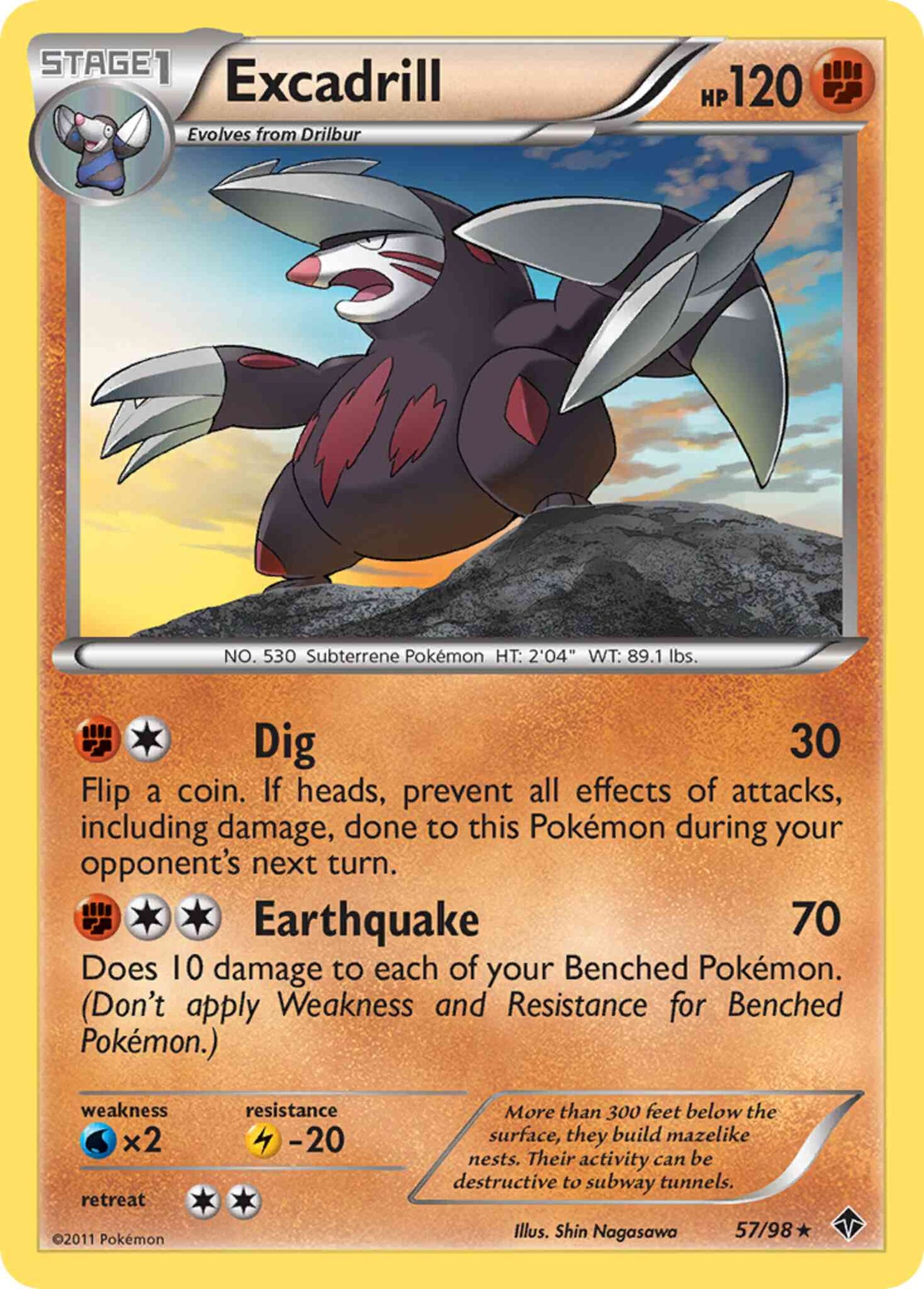 Excadrill - 57/98 - Rare [bw2-57] [Non-Holo]