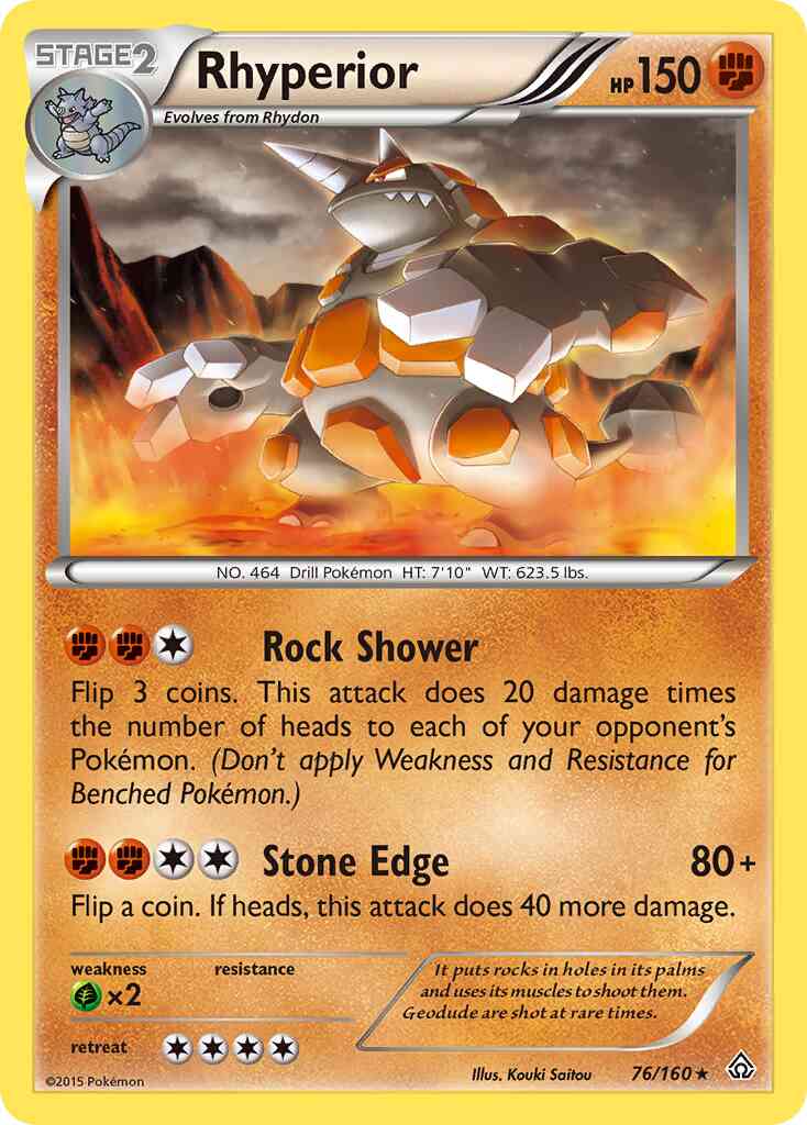 Rhyperior - 76/160 - Rare [xy5-76] [Non-Holo]