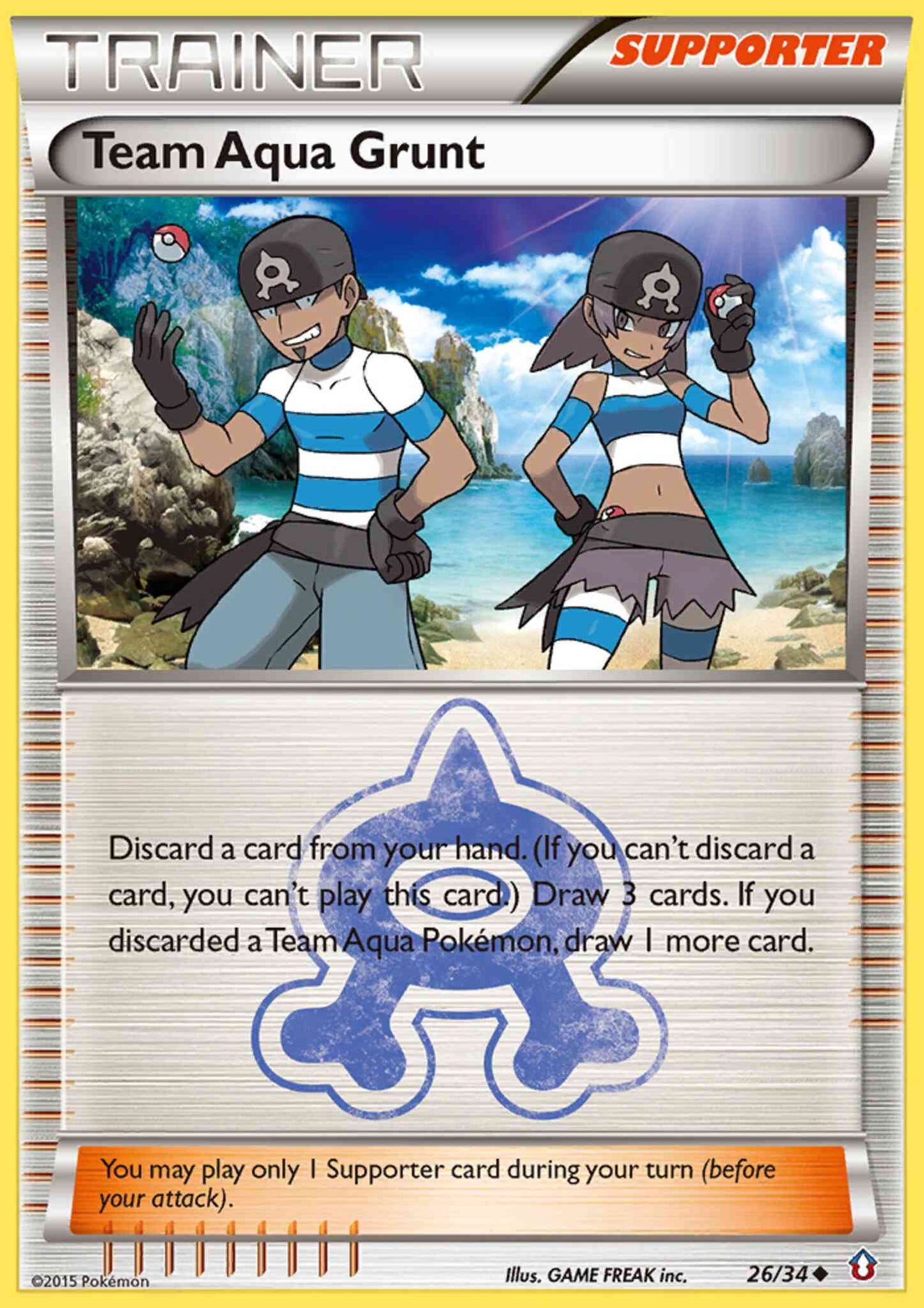 Team Aqua Grunt - 26/34 - Uncommon [dc1-26] [Reverse Holo]