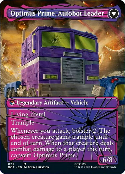 Optimus Prime, Hero // Optimus Prime, Autobot Leader [27] [Borderless] [Shattered Glass] [Universes Beyond: Transformers] [Non-Foil]
