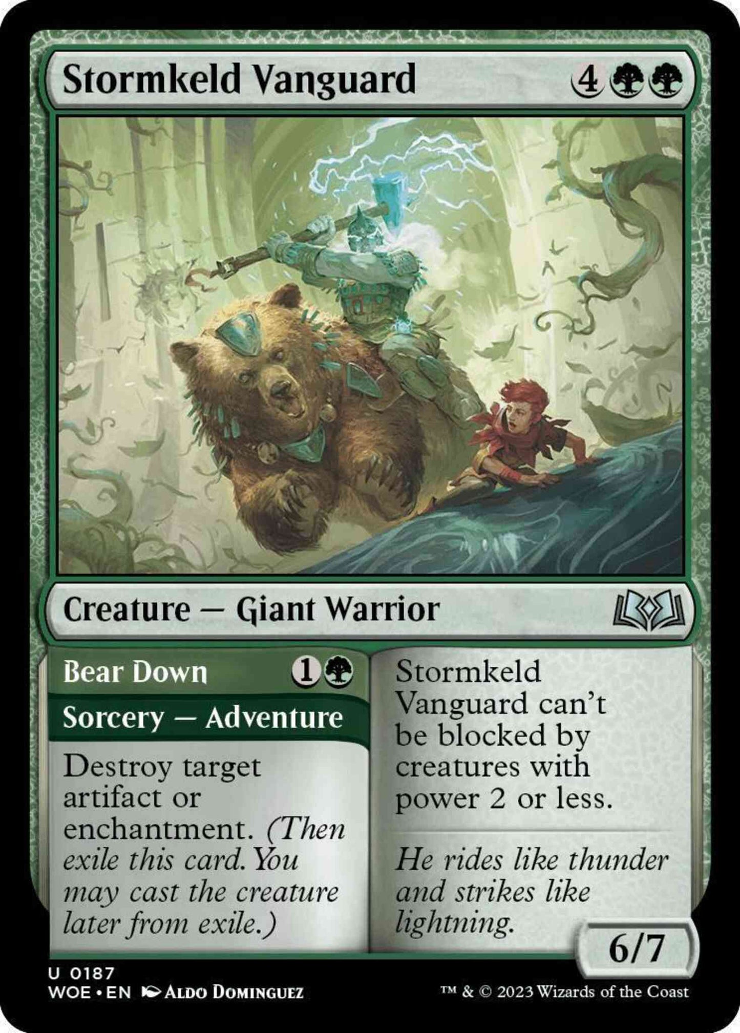 Stormkeld Vanguard // Bear Down [187] [Wilds of Eldraine] [Non-Foil]