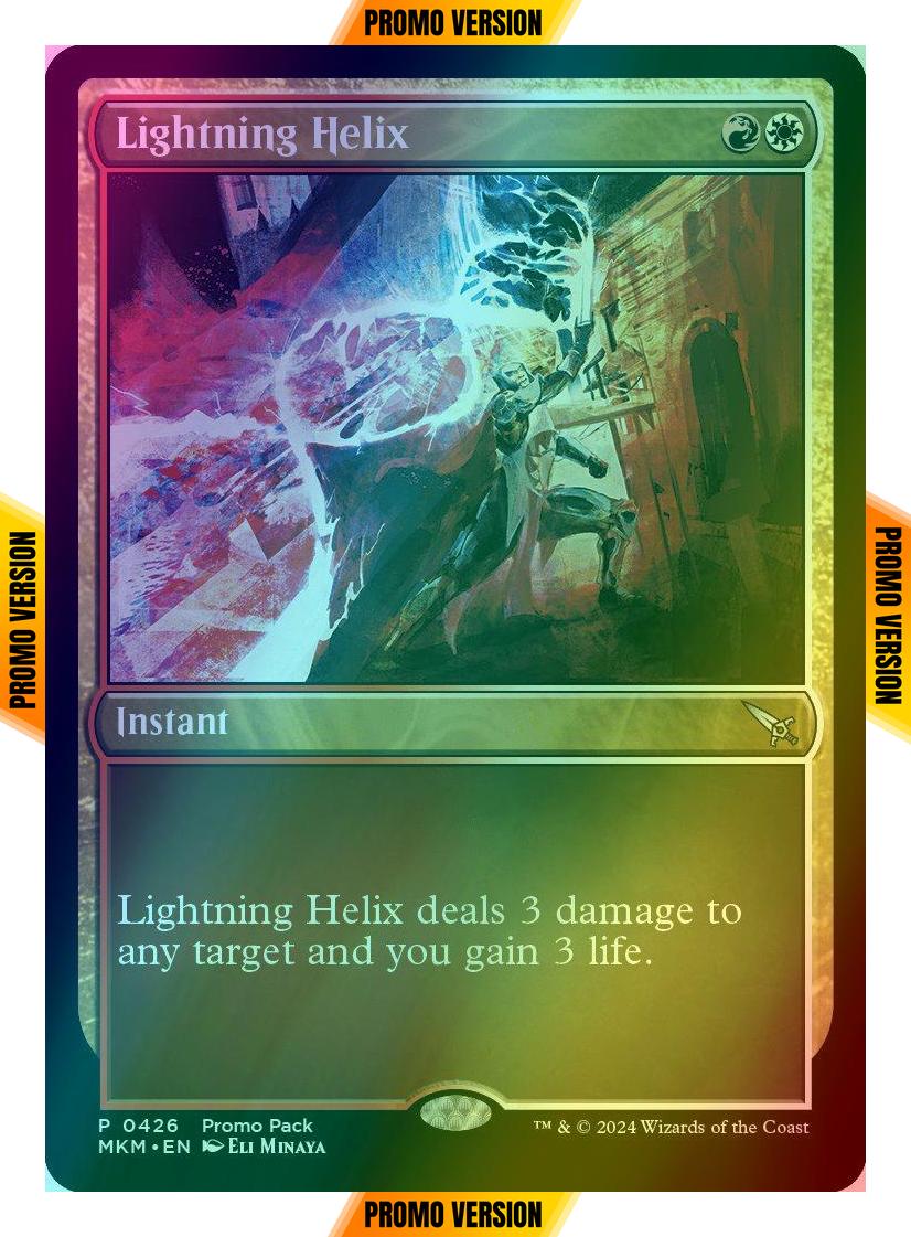 Lightning Helix [426] [Dark Frame Promo Pack] [Murders at Karlov Manor] [Foil]