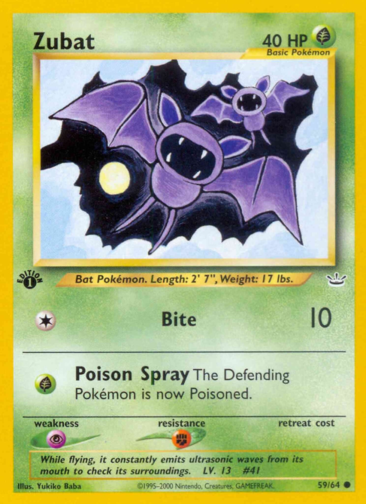 Zubat - 59/64 - Common - 1st Edition [neo3-59] [Non-Holo]