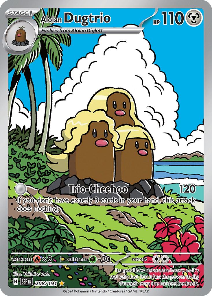 Alolan Dugtrio - 208/191 - Illustration Rare [sv08-208] [Ultra]