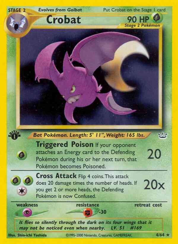 Crobat - 4/64 - Rare - 1st Edition [neo3-4] [Holo]