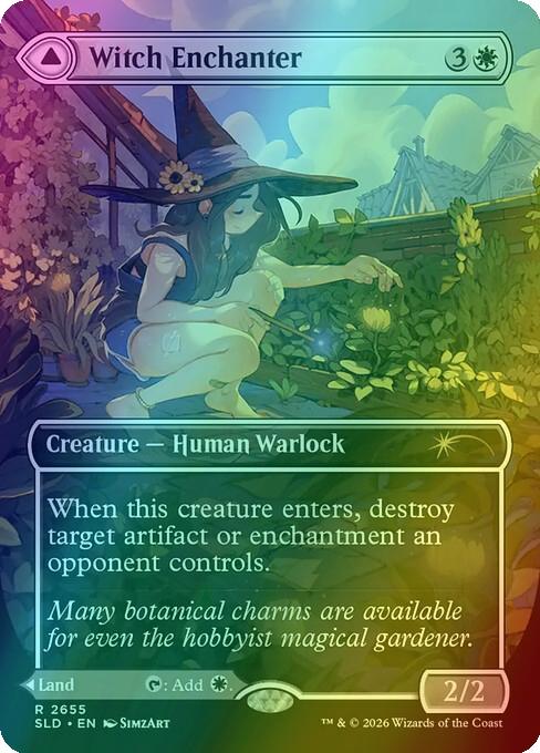 Witch Enchanter // Witch-Blessed Meadow [2655] [Borderless] [Witch's Familiar] [Secret Lair Drop] [Foil]