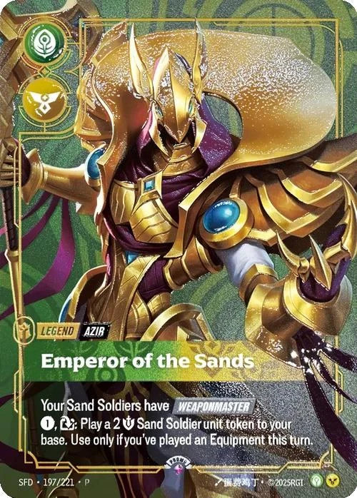 Emperor of the Sands (Azir) (Metal) (Prize Wall) - 197/221 [Riftbound Organized Play Promotional Cards] [Non-Foil]