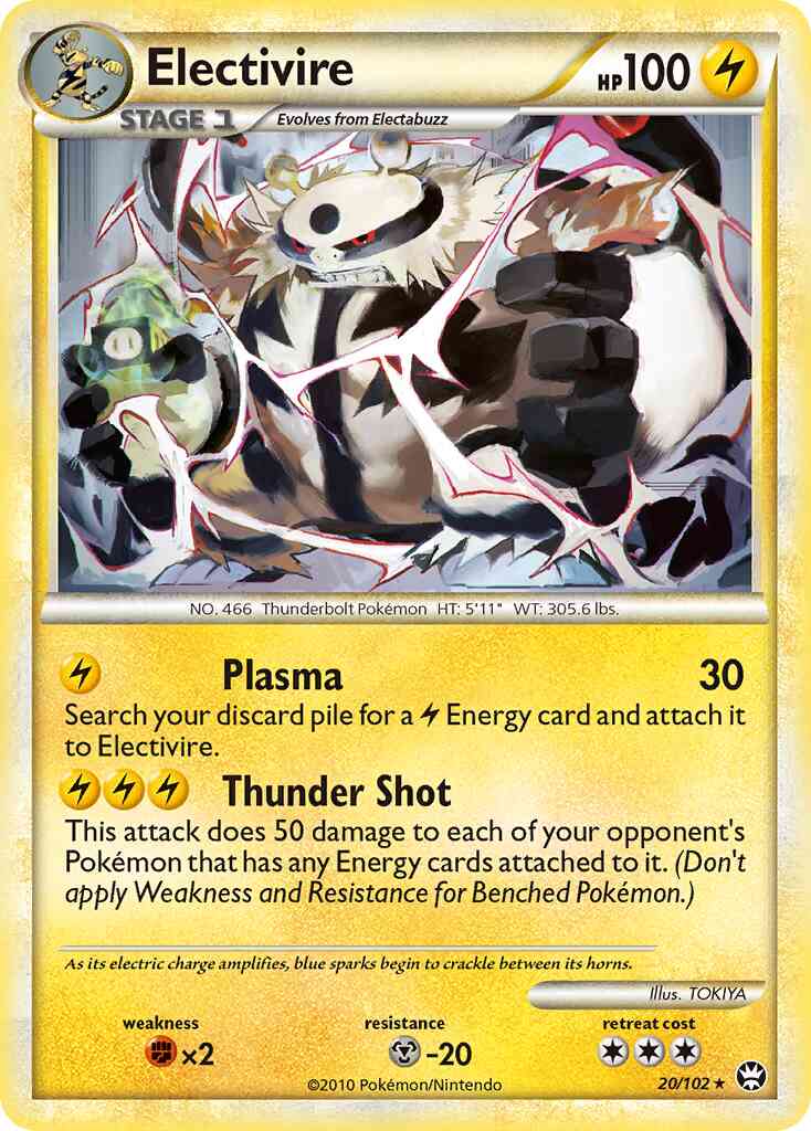 Electivire - 20/102 - Rare [hgss4-20] [Non-Holo]