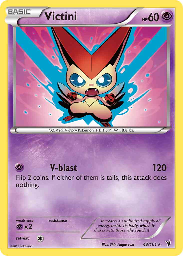 Victini - 43/101 - Rare [bw3-43] [Reverse Holo]