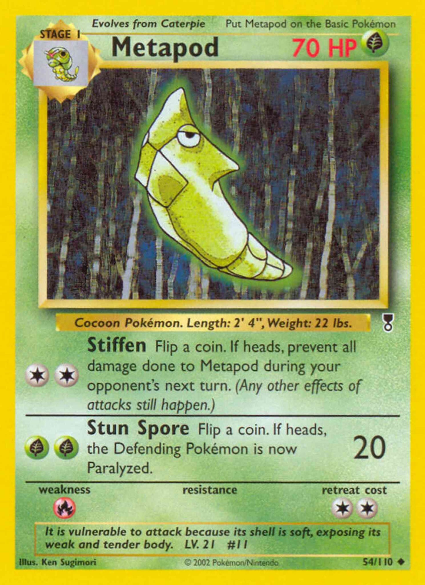 Metapod - 54/110 - Uncommon [base6-54] [Reverse Holo]