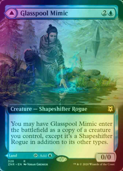 Magic The Gathering Card Magic: The Gathering Single Card - Glasspool Mimic // Glasspool Shore (Foil Extended Art) From Zendikar Rising Magic The Gathering Card Magic: The Gathering Single Card - Glasspool Mimic // Glasspool Shore (Foil Extended Art) From Zendikar Rising