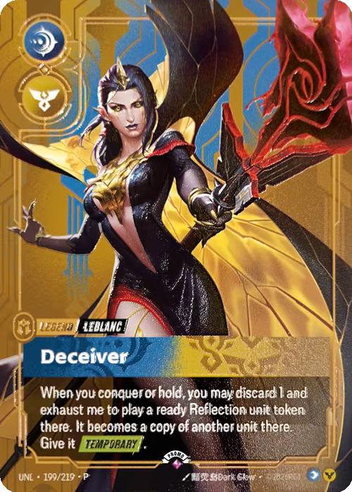 Deceiver (LeBlanc) (Metal) (Prize Wall) - 199/219 [Riftbound Organized Play Promotional Cards] [Non-Foil]