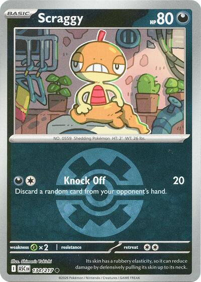 Scraggy - Quick Ball - 134/217 - Common [me025-134] [Reverse Holo]