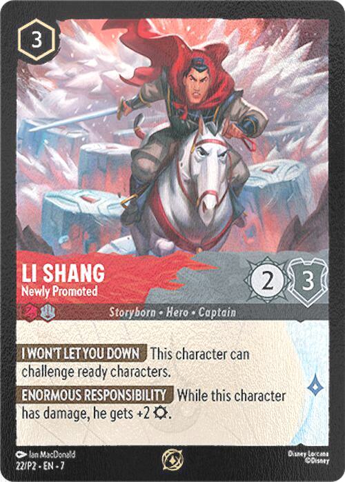 Li Shang - Newly Promoted - 22/P2 [Disney Lorcana Promo Cards] [Cold Foil]