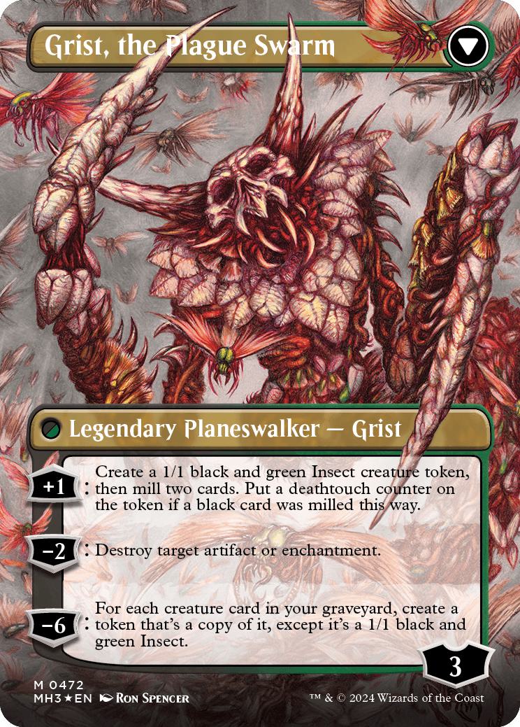 Grist, Voracious Larva // Grist, the Plague Swarm [472] [Borderless] [Modern Horizons 3] [Textured Foil]