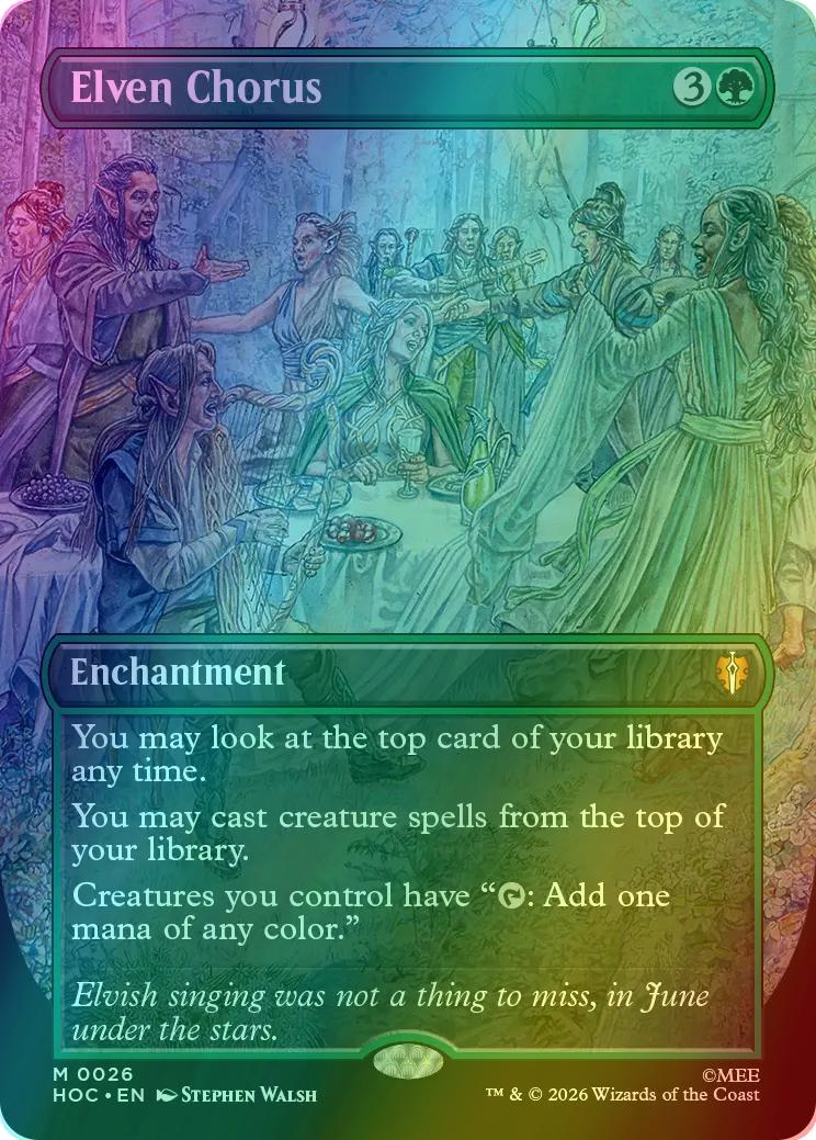 Elven Chorus [26] [Borderless] [Classic Artist] [Box Topper] [The Hobbit: Commander] [Foil]