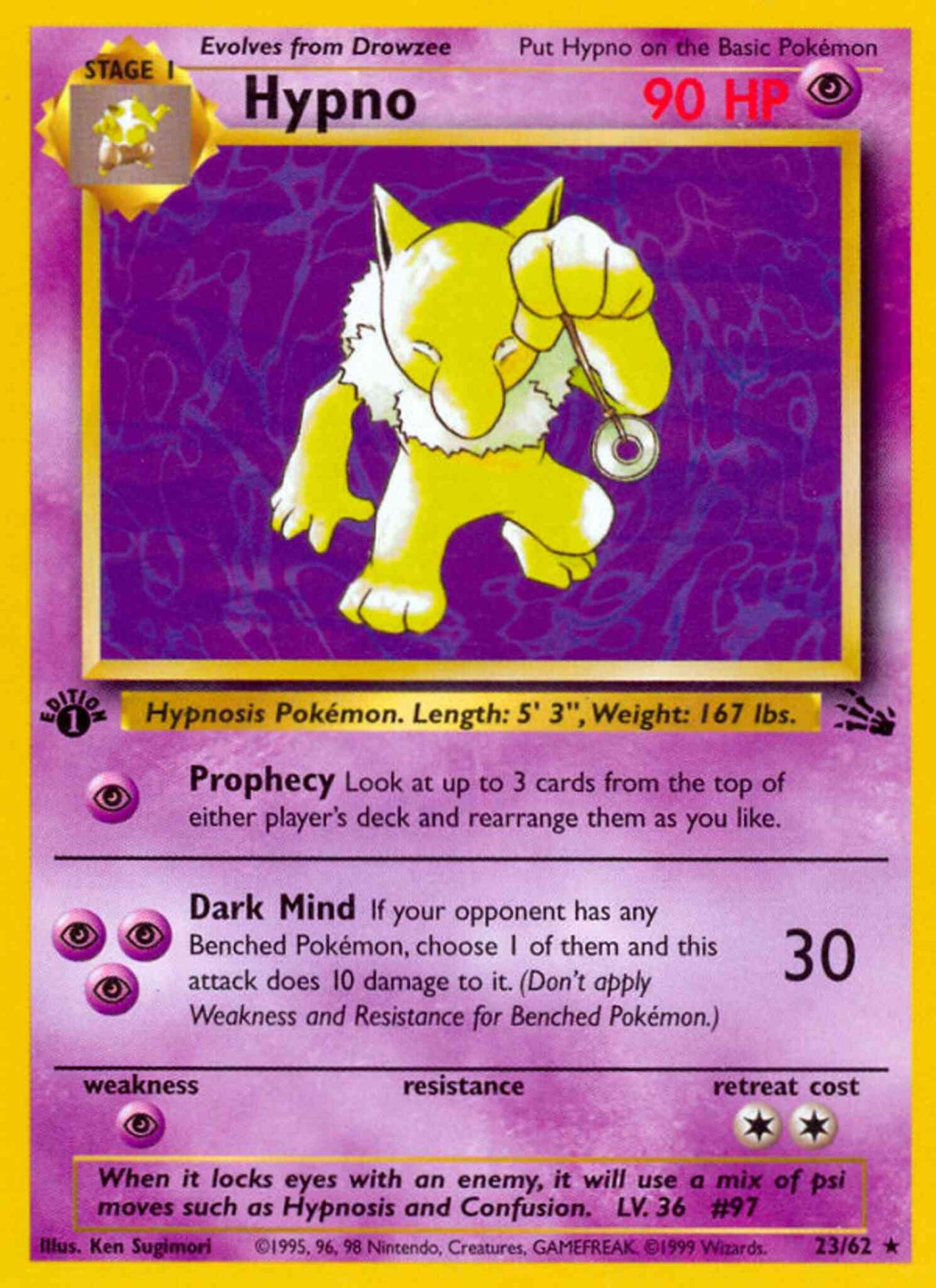 Hypno - 23/62 - Rare - 1st Edition [base3-23] [Non-Holo]