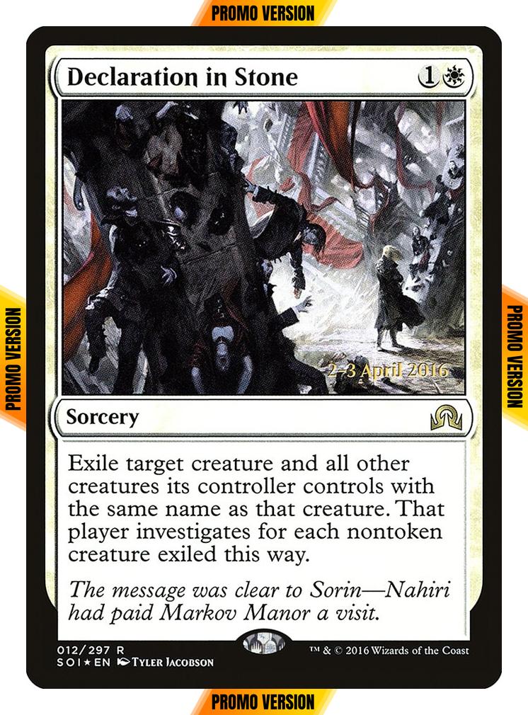 Declaration in Stone [12s] [Shadows over Innistrad Promos] [Foil]